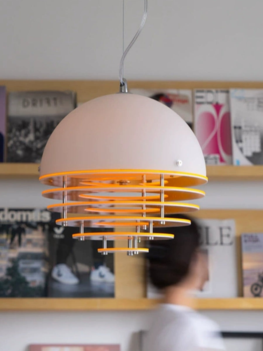 Stylish Pendant Lamp Bauhaus Design Orange-White Ambient Lighting for Modern Interiors - Lamylie
