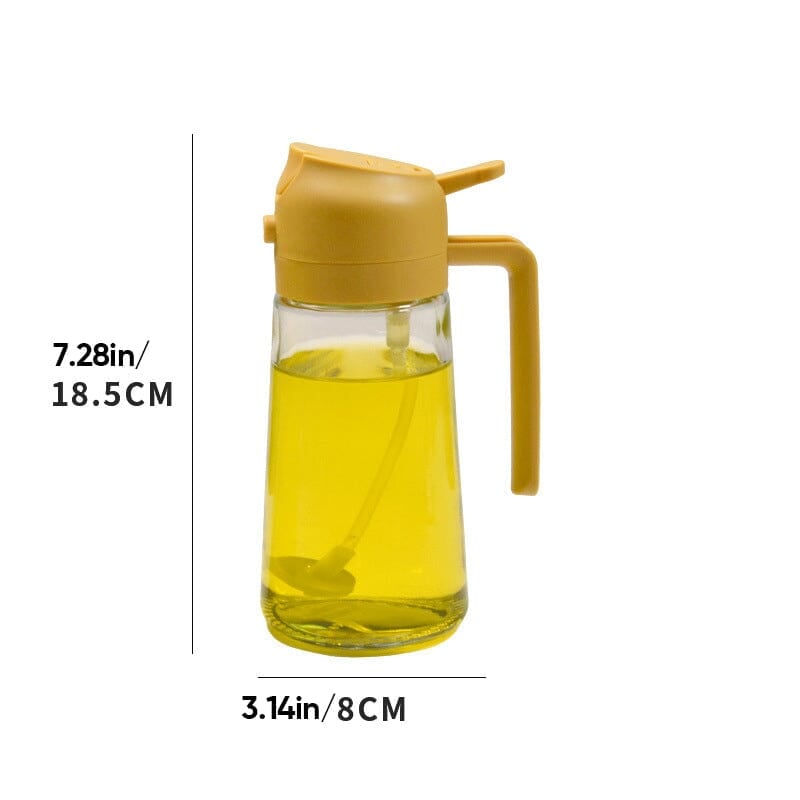 Dispensador y pulverizador de aceite de vidrio de doble función para la cocina - Lamylie