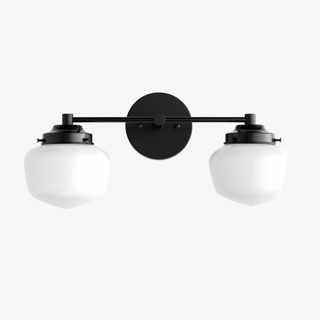 Globus-Wandlampe Klassische Badezimmer-Schulhausbeleuchtung Mattes Opalglas für Spiegel und Waschbecken - Lamylie