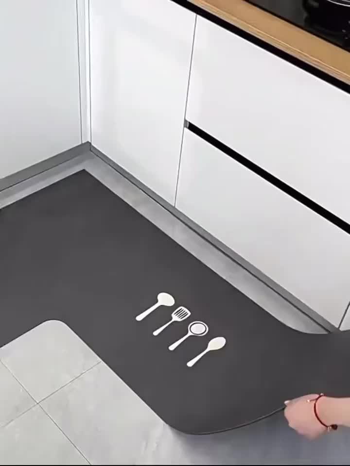 Tapis de cuisine antidérapant en L – Très absorbant - Lamylie
