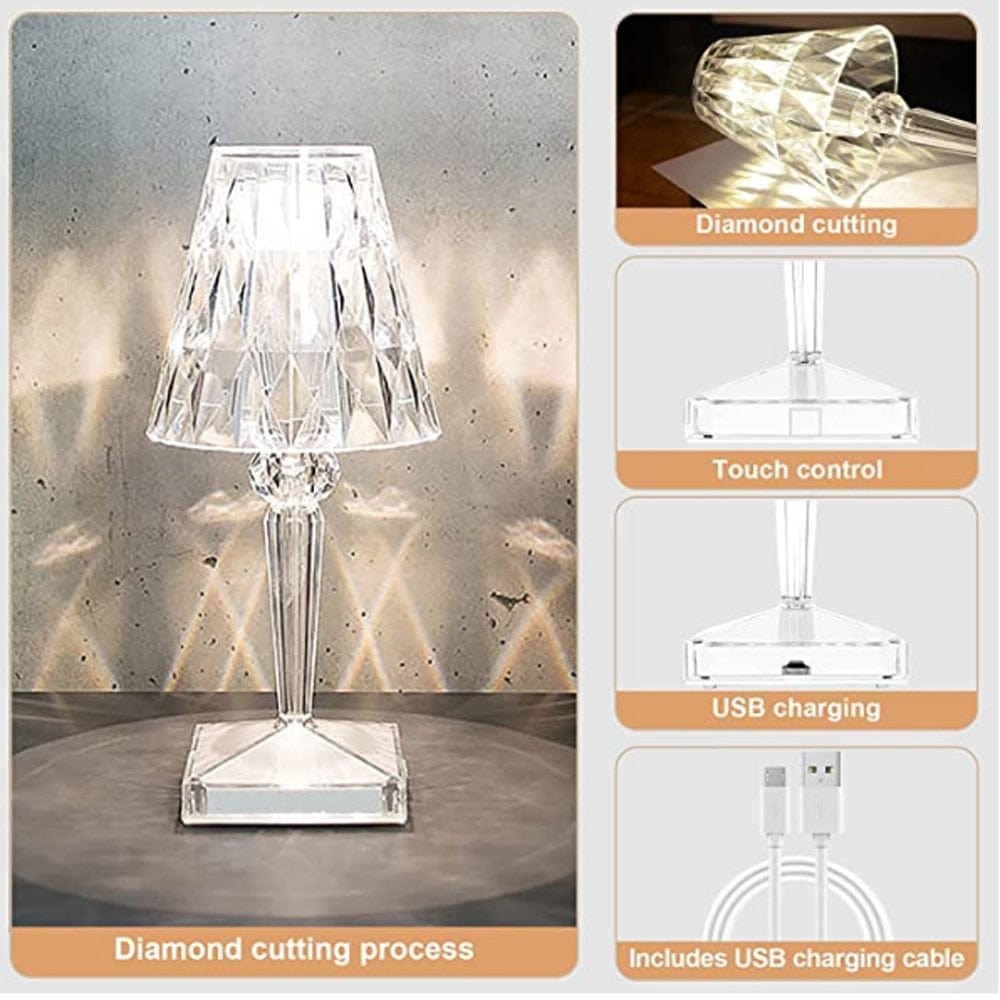 LED Glass Crystal Table Lamp - Lamylie