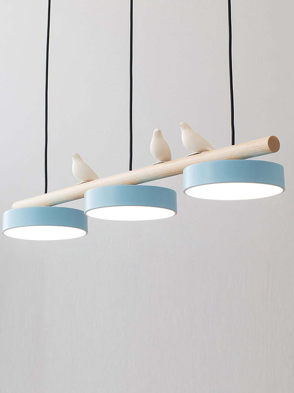 Wooden Pendant Lamp Bird Shape Three Shades Scandinavian Kitchen Island - Lamylie