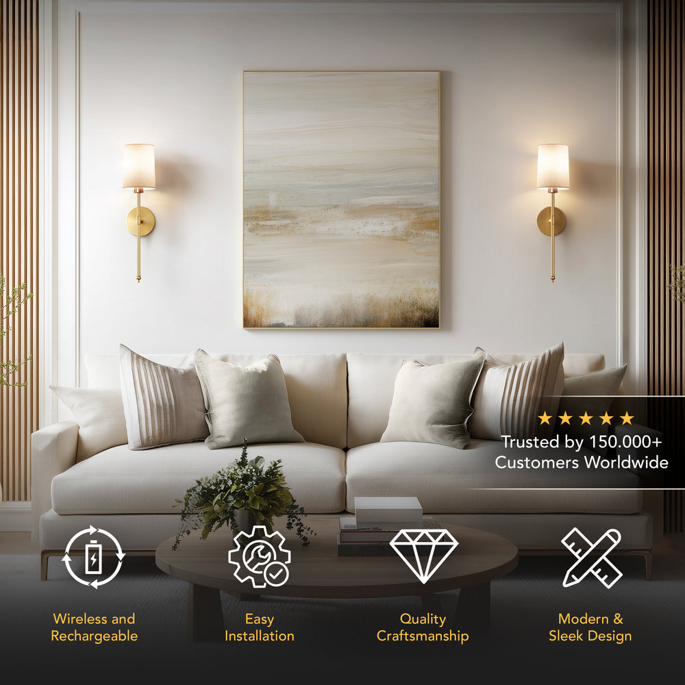 Cordless Wall Light with Remote – Drill-Free Installation - Lamylie