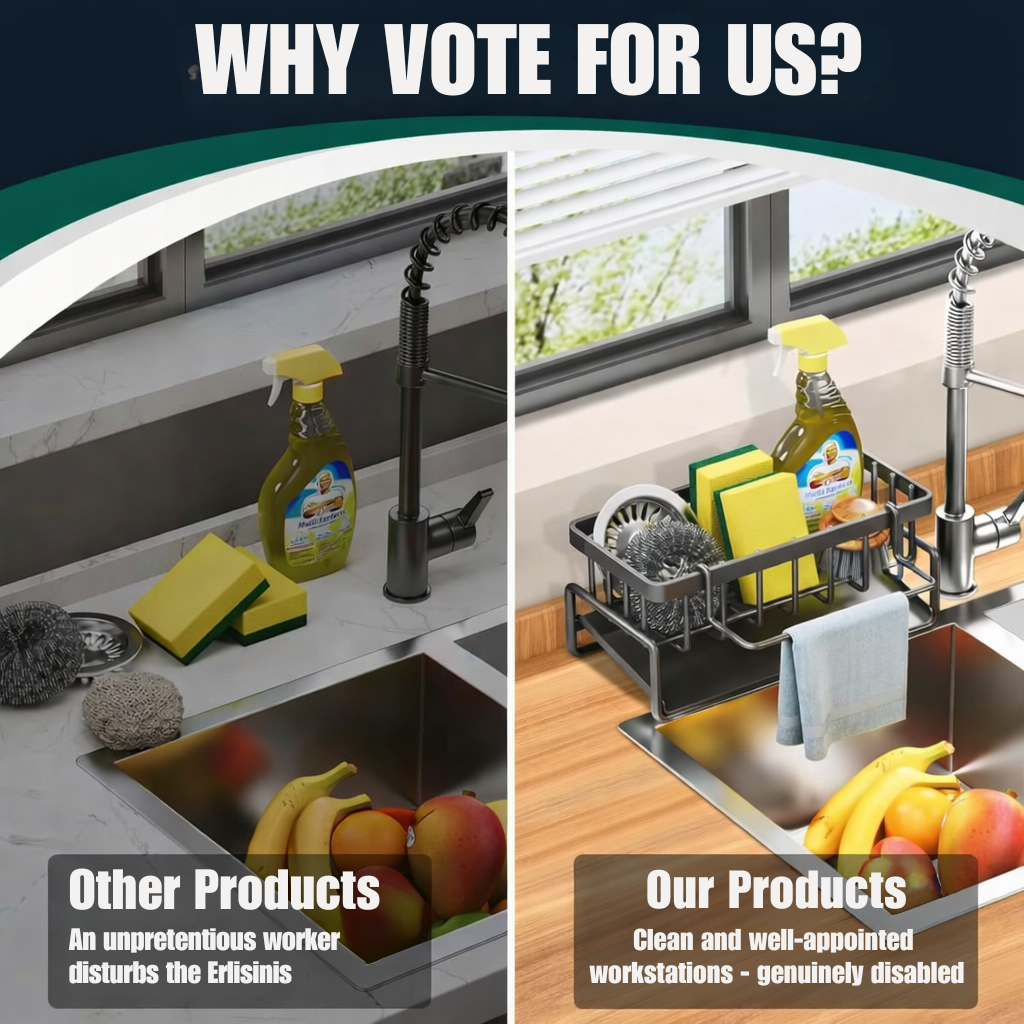 Kitchen Sink Organizer | Rust-Resistant | Includes Towel Bar | AquaRack - Lamylie