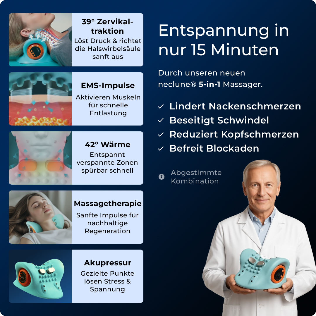 Gerät zur Nackenentlastung – Lindert Nackenverspannungen und Schmerzen in 15 Minuten – Lamylie