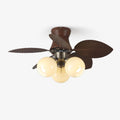 Ceiling Fan with Lighting Oak Finish ø80cm Dimmable Remote Control 6 Speeds Modern Interior Fan with Light Shade Beige - Lamylie