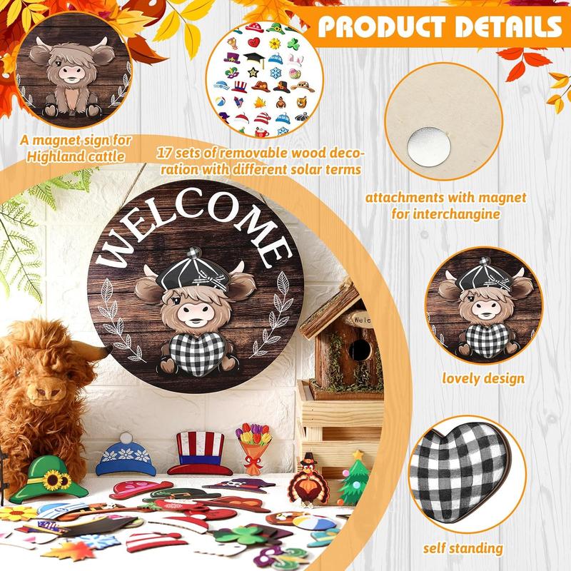 MagniCharm Highland Cow Sign — Transform Your Home with Fun, Festive Flair All Year Long - Lamylie
