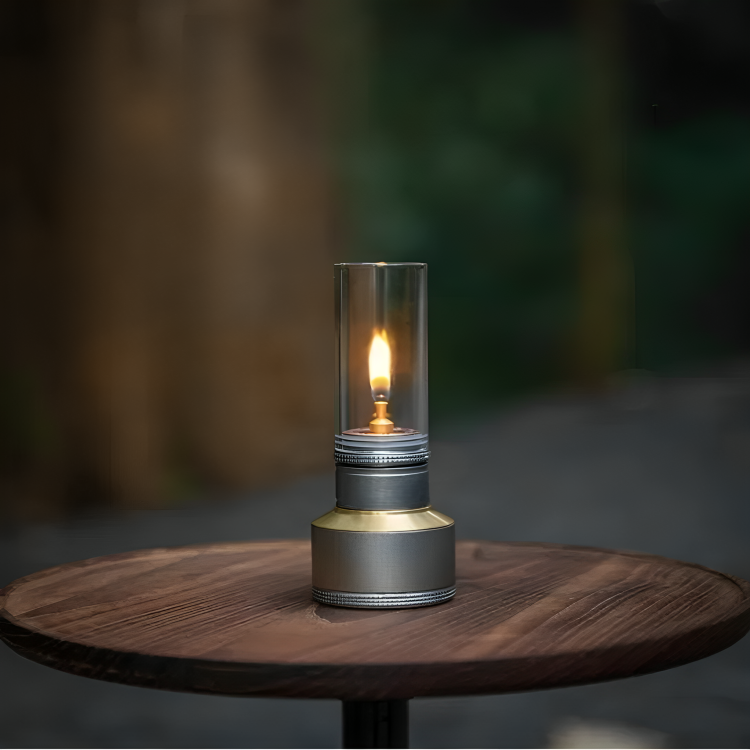 Vintage Butane Camping Lamp with Adjustable Flame | Compact Outdoor Light for Hikers and Adventurers - Lamylie