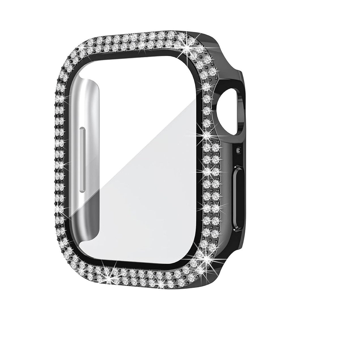 LumaGleam-etui til Apple Watch — herdet glassbeskyttelse med rhinsteinskant