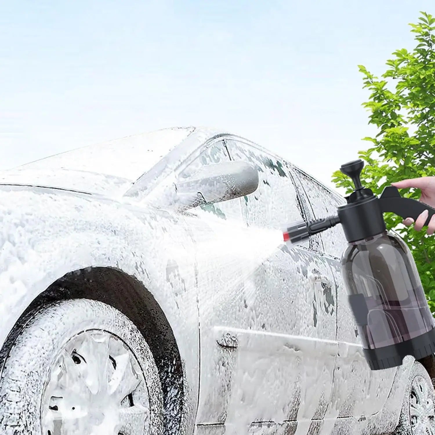 Foam Sprayer for Car Cleaning | 3 Nozzles for Deep Cleaning | White or Black - Lamylie