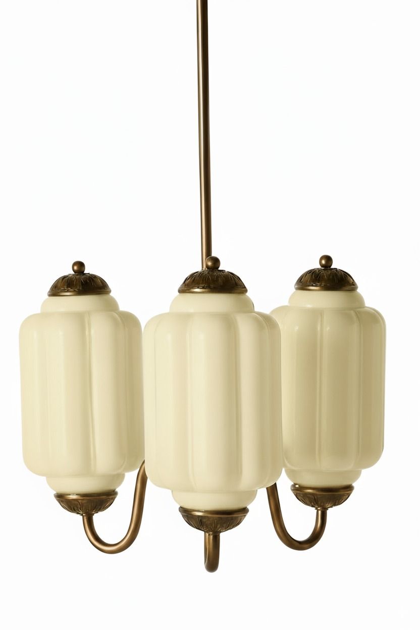 Vintage Milk Glass Pendant Lamp with Wavy Edge | Scandinavian Atmosphere Lighting for Kitchen and Bedroom - Lamylie