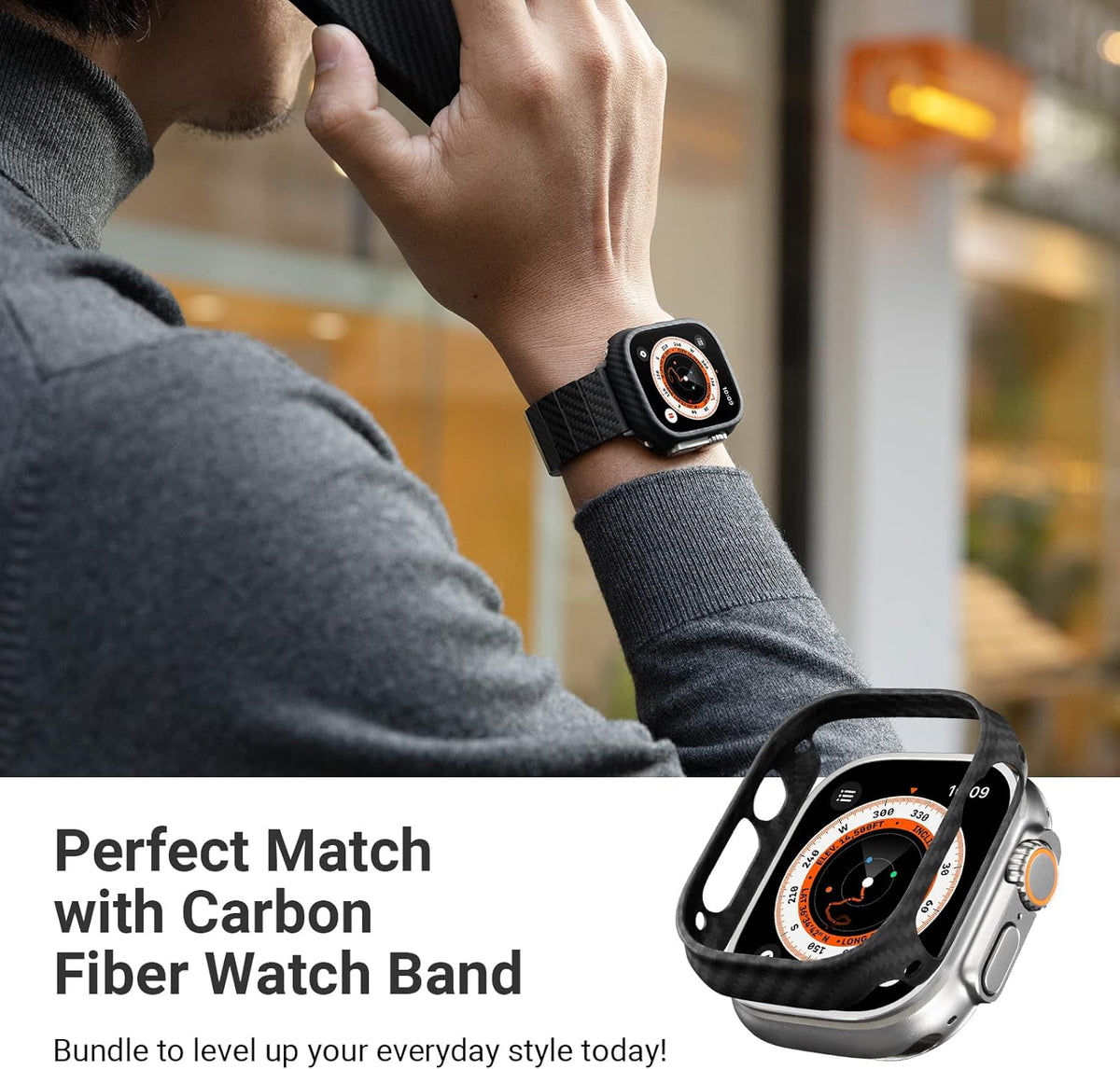 Řemínek AeroWeave pro Apple Watch z uhlíkových vláken — aramidový kryt