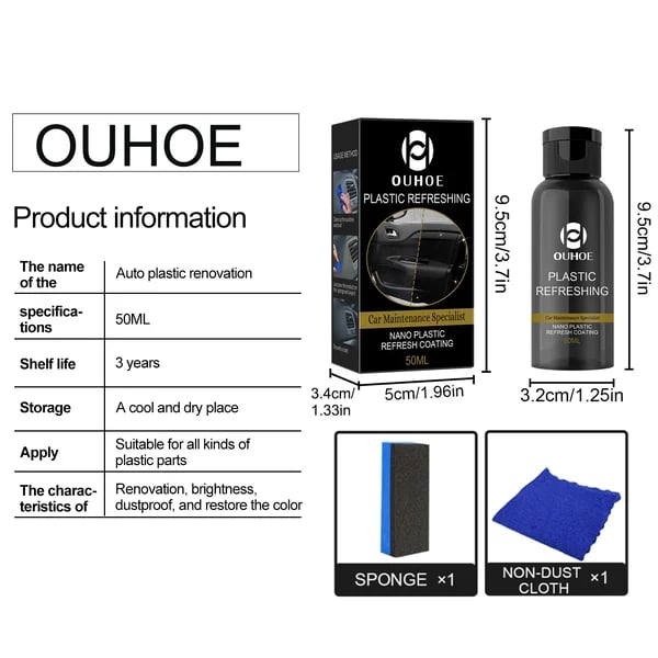 Rénovateur pour plastiques de voiture - Lot de 2 - Lamylie