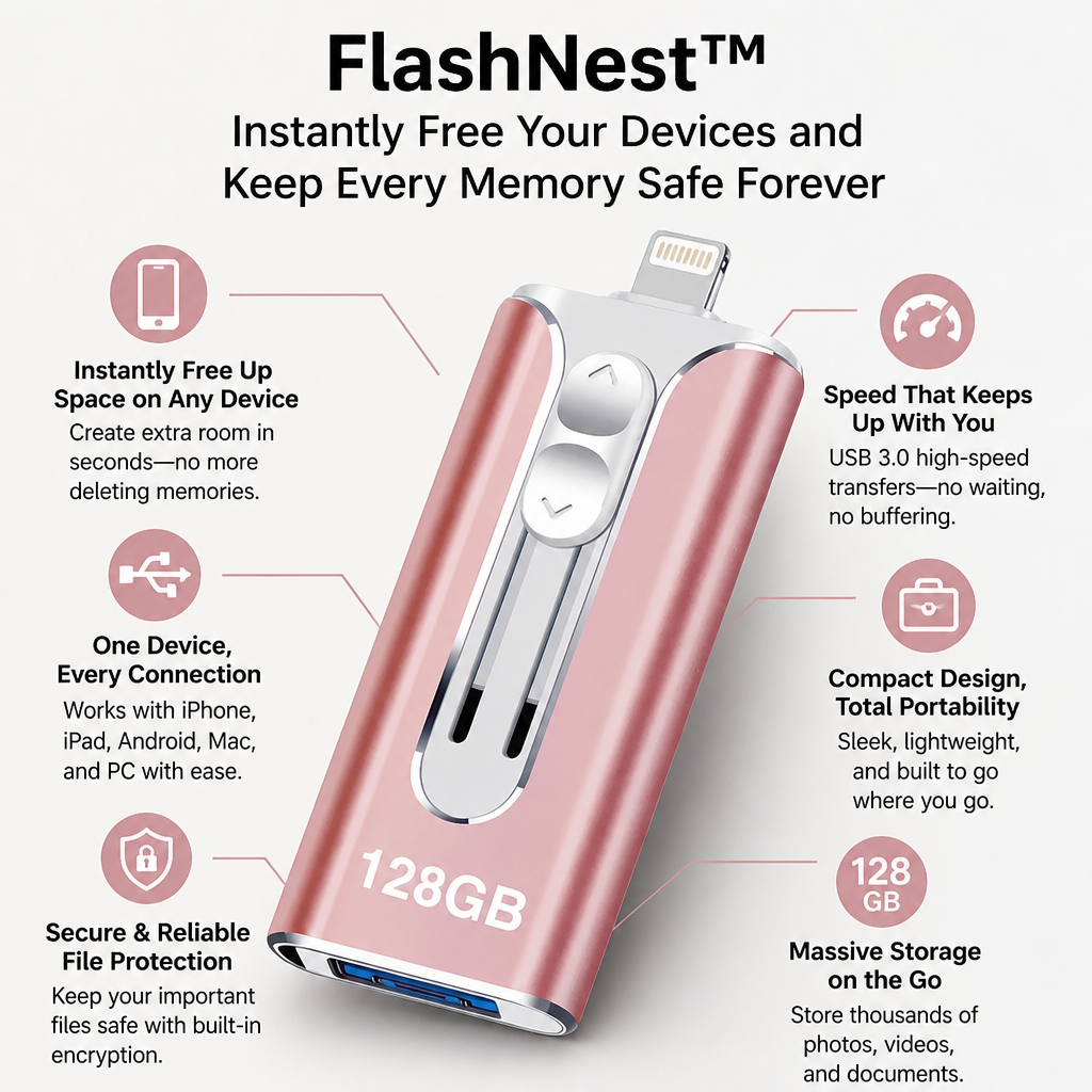 FlashNest — Okamžitě uvolněte místo ve svých zařízeních a navždy uchovejte všechny vzpomínky - Lamylie