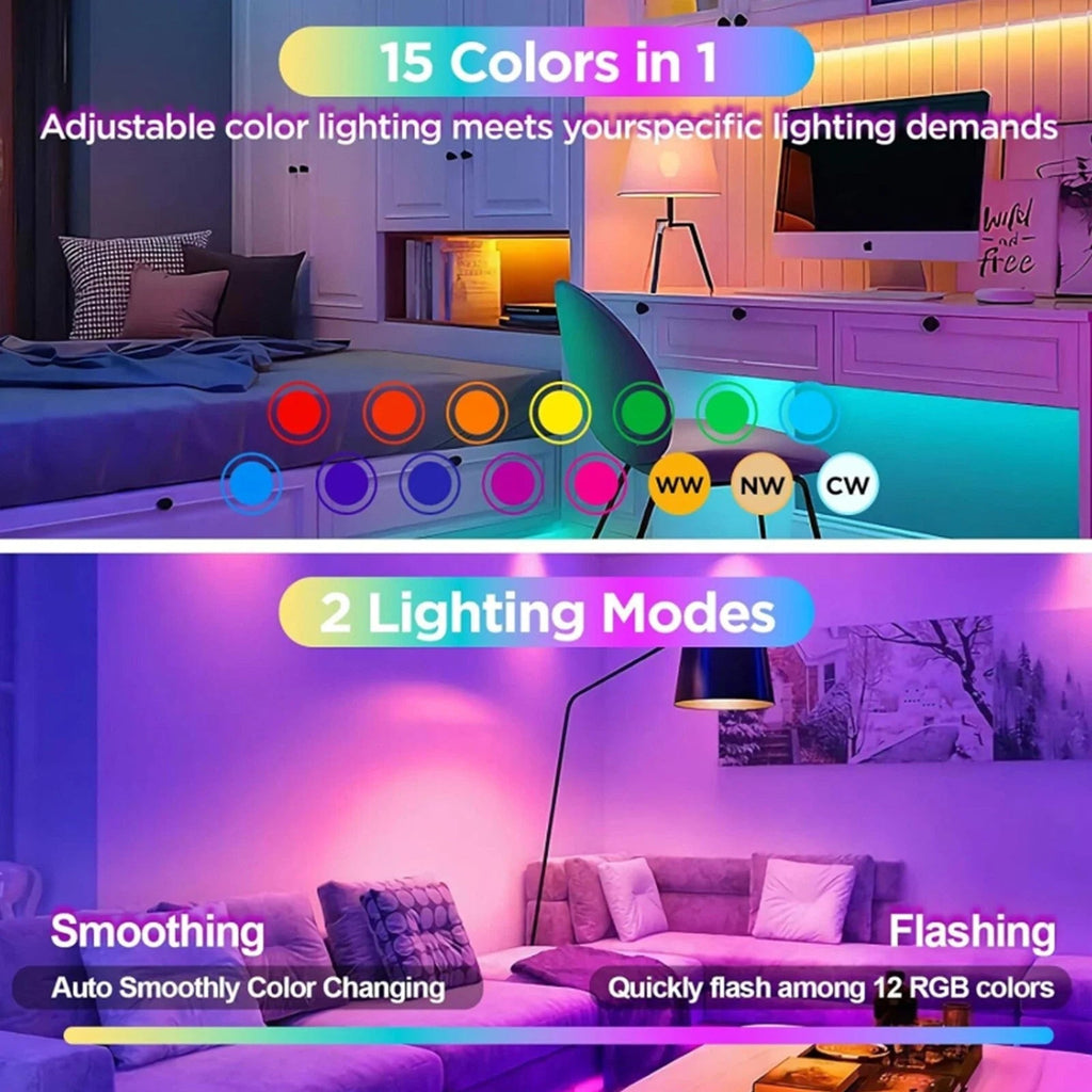 Wiederaufladbare E27 RGB LED-Lampe mit Fernbedienung – kabellose Installation - Lamylie