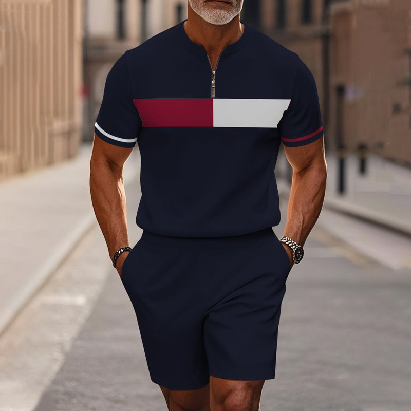 Marsten – Ensemble chemise à col zippé et short ajusté pour homme - Lamylie