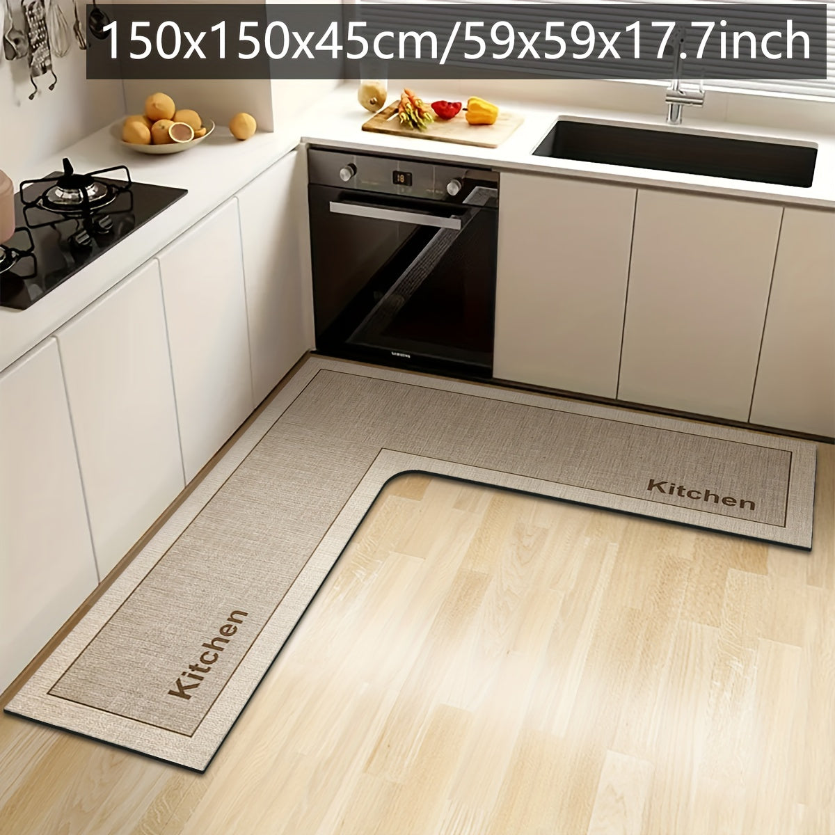 Tapis de cuisine antidérapant en L – Très absorbant - Lamylie
