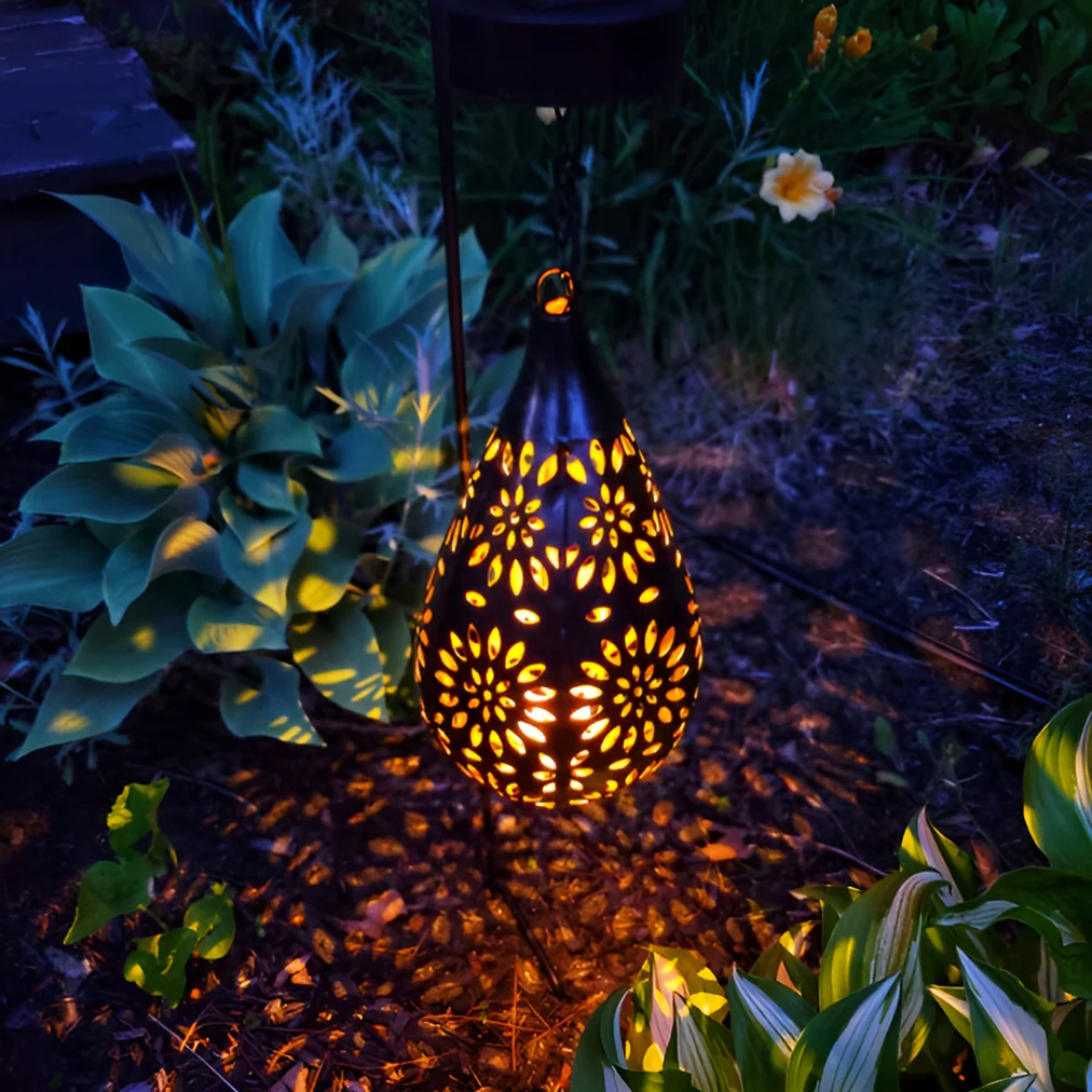 Black Stainless Steel Solar Garden Light with LED - Dusk to Dawn - Lamylie
