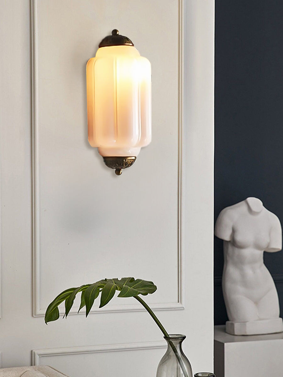 Milk Glass Wall Lamp for Bedroom Hall Scandinavian Style - Lamylie
