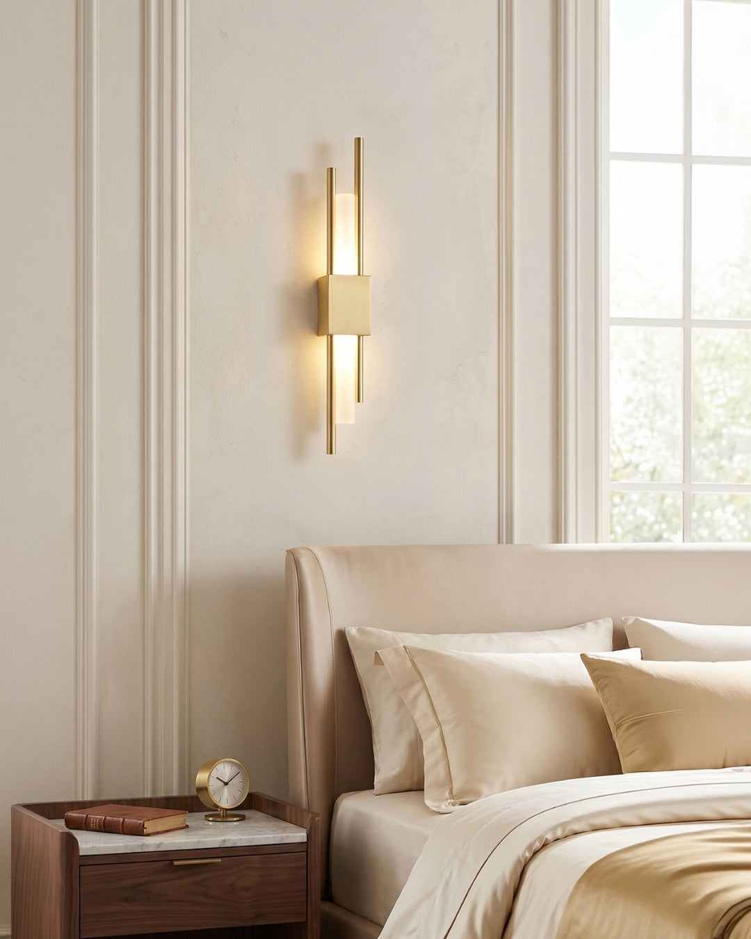 Skandinavische Minimalistische Wandleuchte | Modernes vertikales Design mit gerichteter LED-Beleuchtung | Schwarz Gold - Lamylie