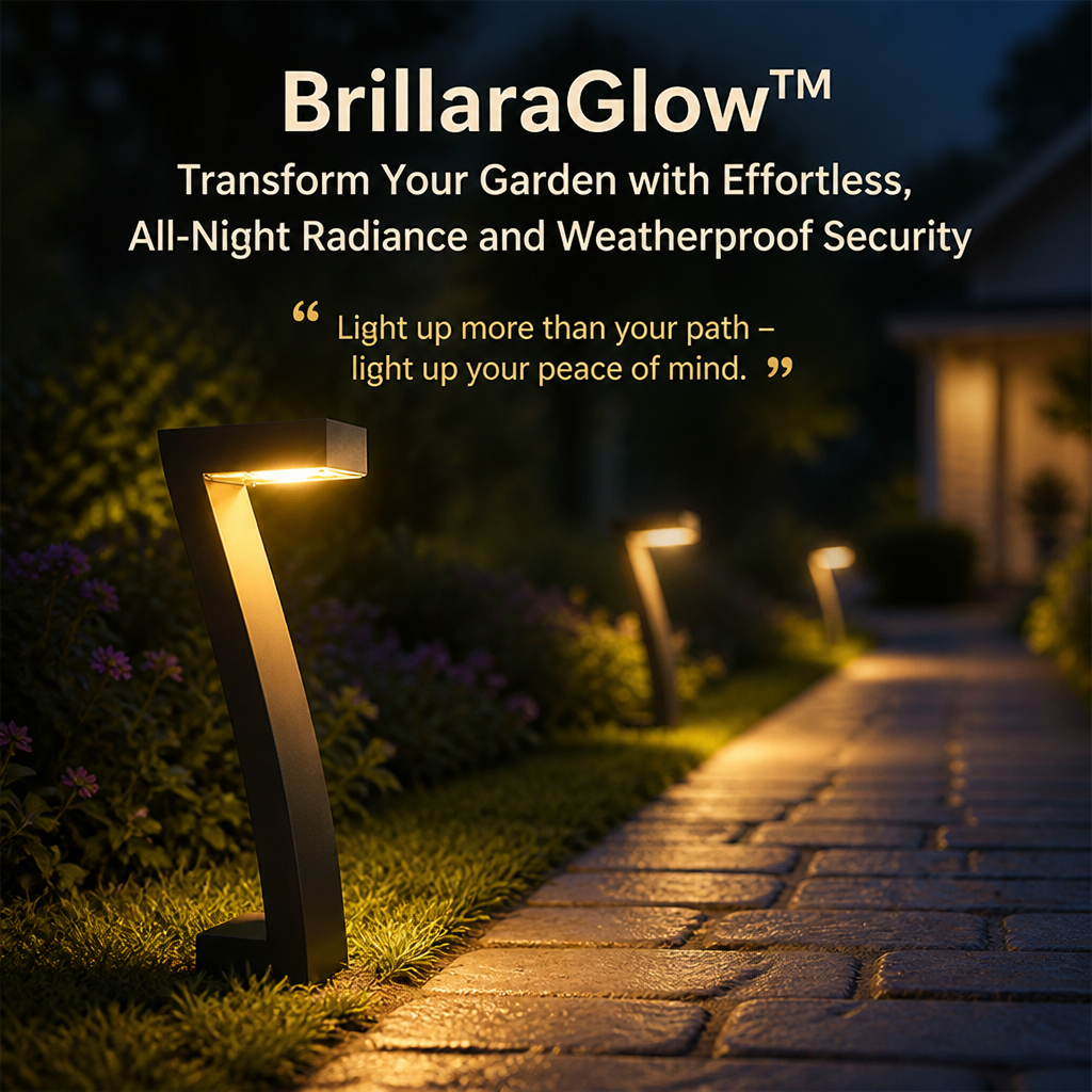 BrillaraGlow — Transform Your Garden with Effortless, All-Night Radiance and Weatherproof Security - Lamylie