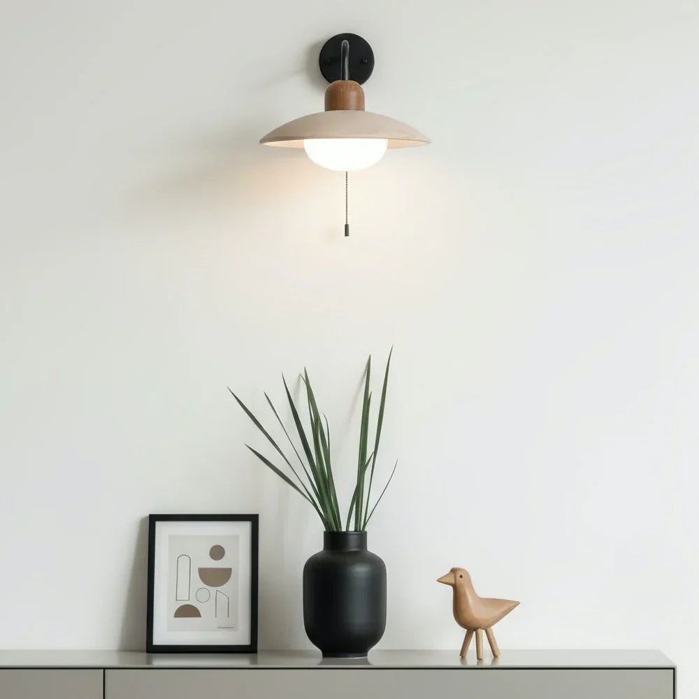 Travertine Wall Lamp Minimalist Disc Design Natural Stone Lighting for Living Room Bedroom Hall Modern Interior Wall Lighting with Warm Light - Lamylie