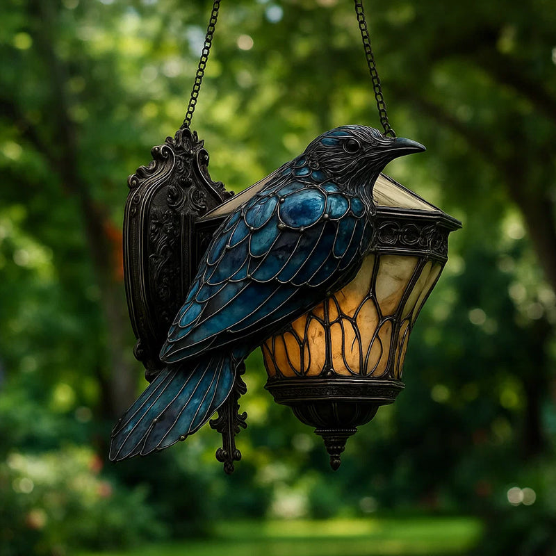 Gothic Raven Window Decoration with Light Reflection Effect - Lamylie