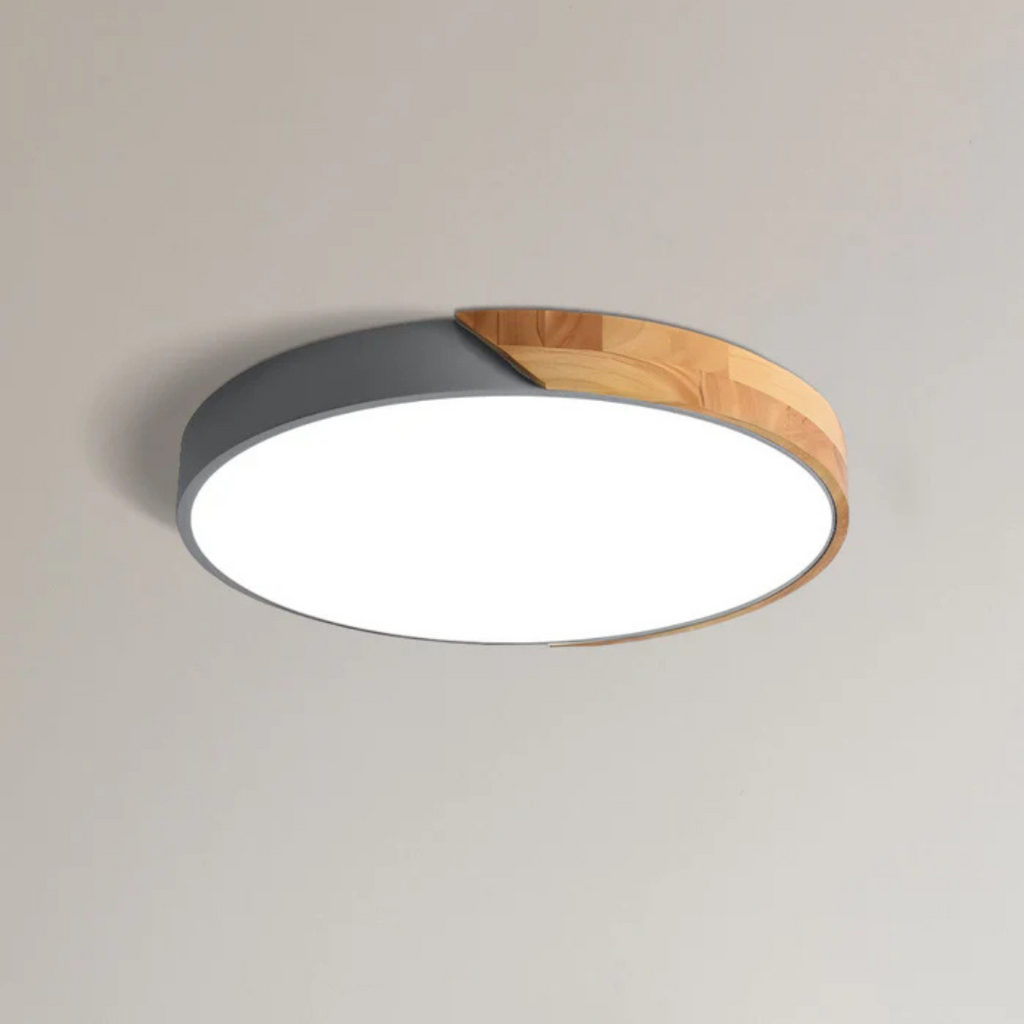 Minimalistyczna lampa sufitowa z drewna i akrylu | Skandynawski design do salonu i sypialni | Energooświetlne światło LED | Łatwy montaż – Lamylie