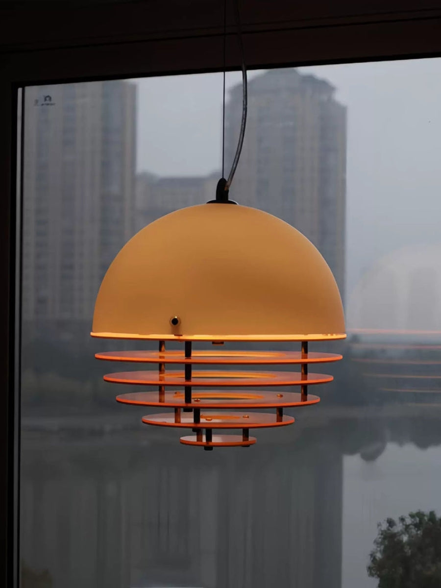 Stylish Pendant Lamp Bauhaus Design Orange-White Ambient Lighting for Modern Interiors - Lamylie