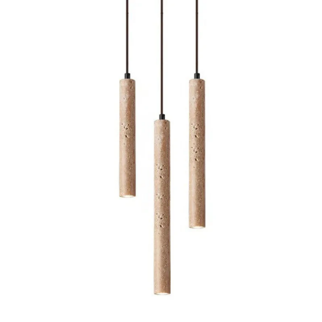 Travertin LED Hängeleuchte – Einfaches Wabi-Sabi Design, warmweiß - Lamylie