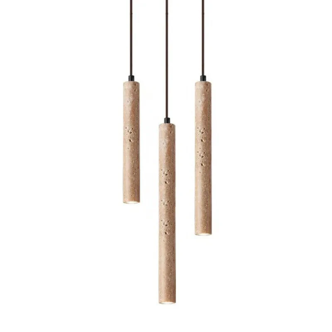 Travertin LED Hängeleuchte – Einfaches Wabi-Sabi Design, warmweiß - Lamylie