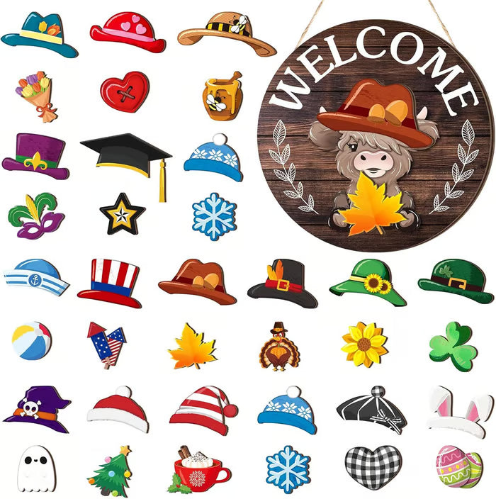 MagniCharm Highland Cow Sign — Transform Your Home with Fun, Festive Flair All Year Long - Lamylie