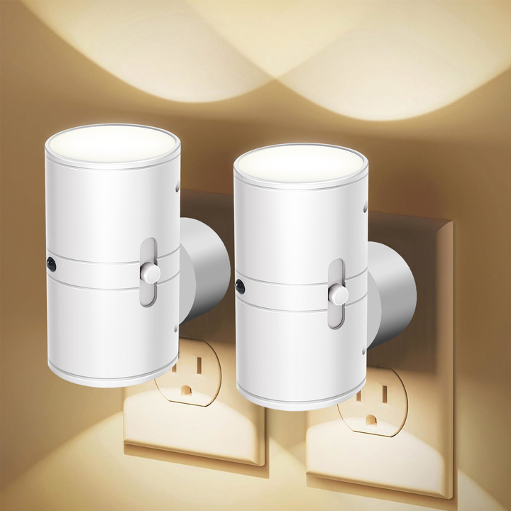 Adjustable LED Night Lamp Plug-in with Rotary Dial – Soft White Glow - Lamylie