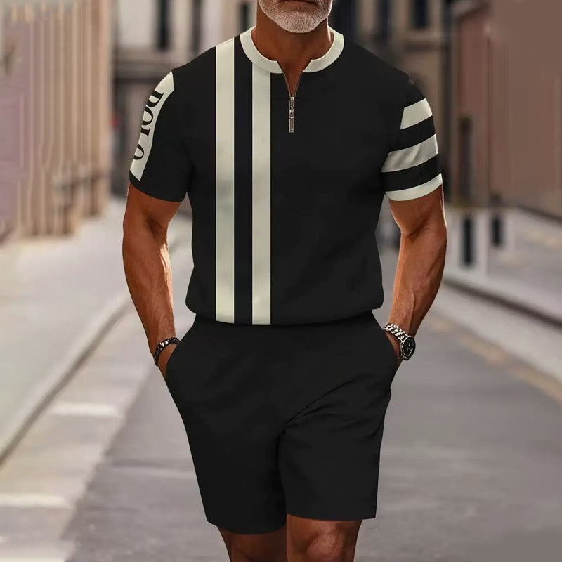 Marsten – Ensemble chemise à col zippé et short ajusté pour homme - Lamylie