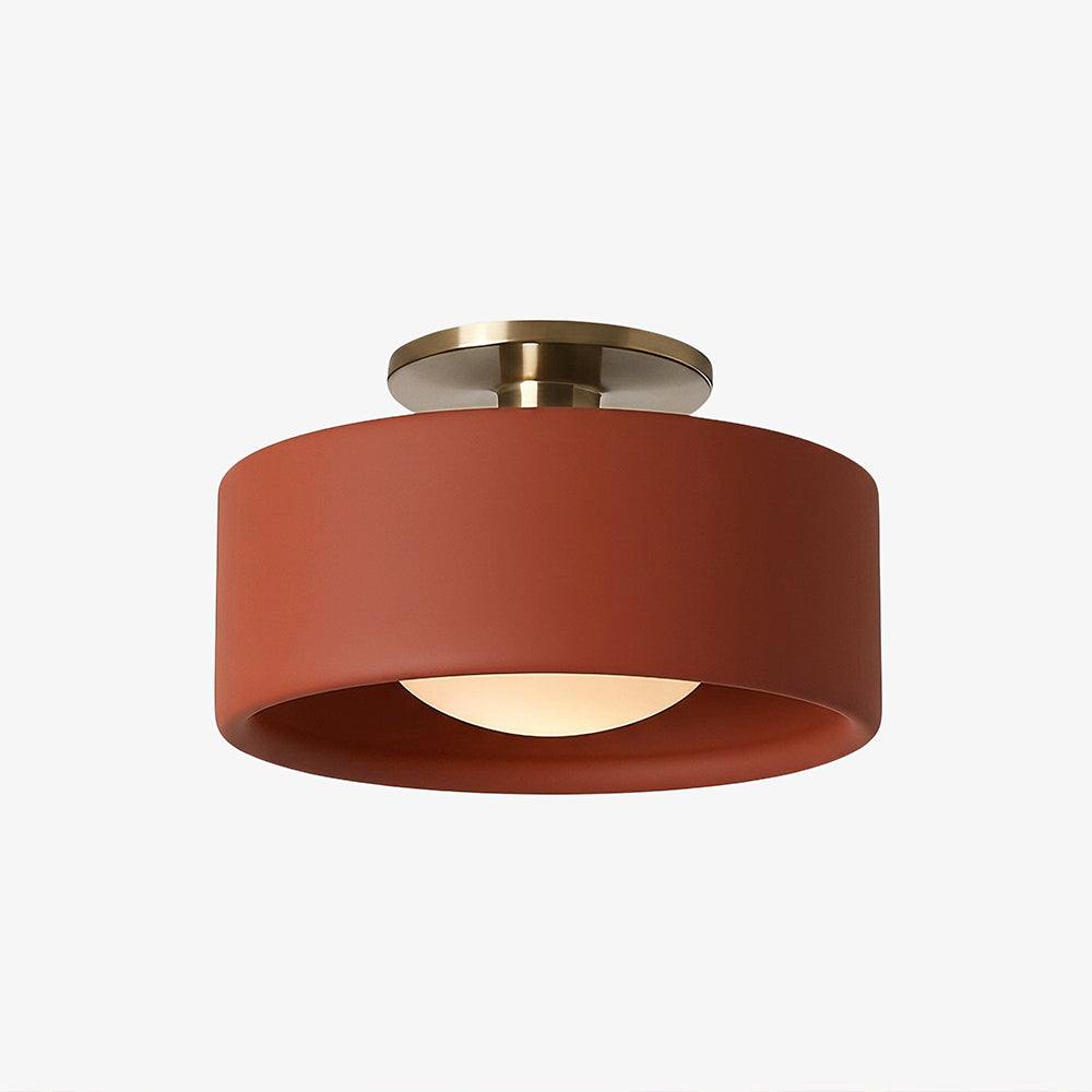 Keramische plafondlamp in Scandinavisch design met halfronde porseleinen kap - Lamylie