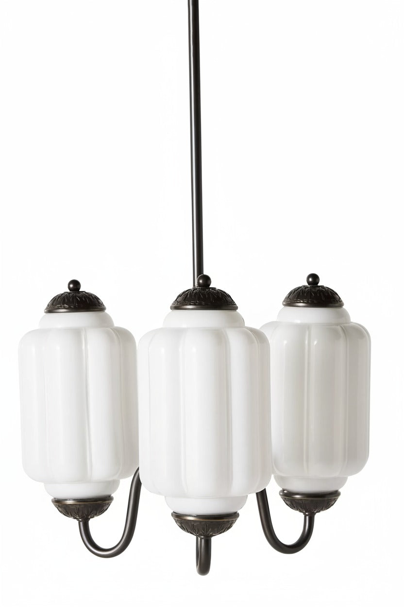Vintage Milk Glass Pendant Lamp with Wavy Edge | Scandinavian Atmosphere Lighting for Kitchen and Bedroom - Lamylie