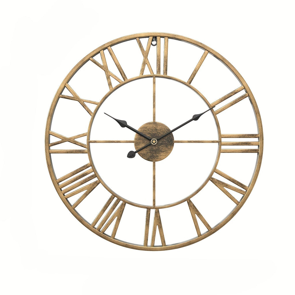 Klasické kulaté nástěnné hodiny Serenetime — kovový rám, průměr 30 cm, tichý chod ručiček