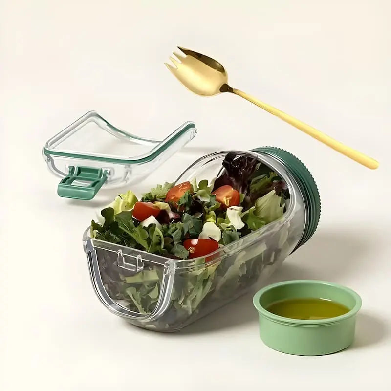 Szklana miska na sałatkę | boczne otwieranie | hermetyczna zakrętka | FreshBowl - Lamylie