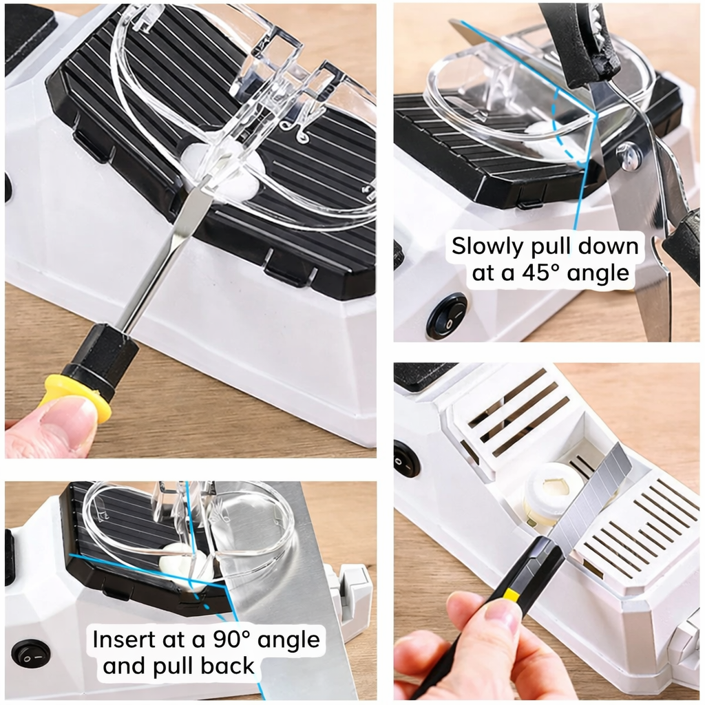 Knife Sharpener | Dual-Stage Honing | Secure Guide Slots | Enhanced Cutting Performance - Lamylie