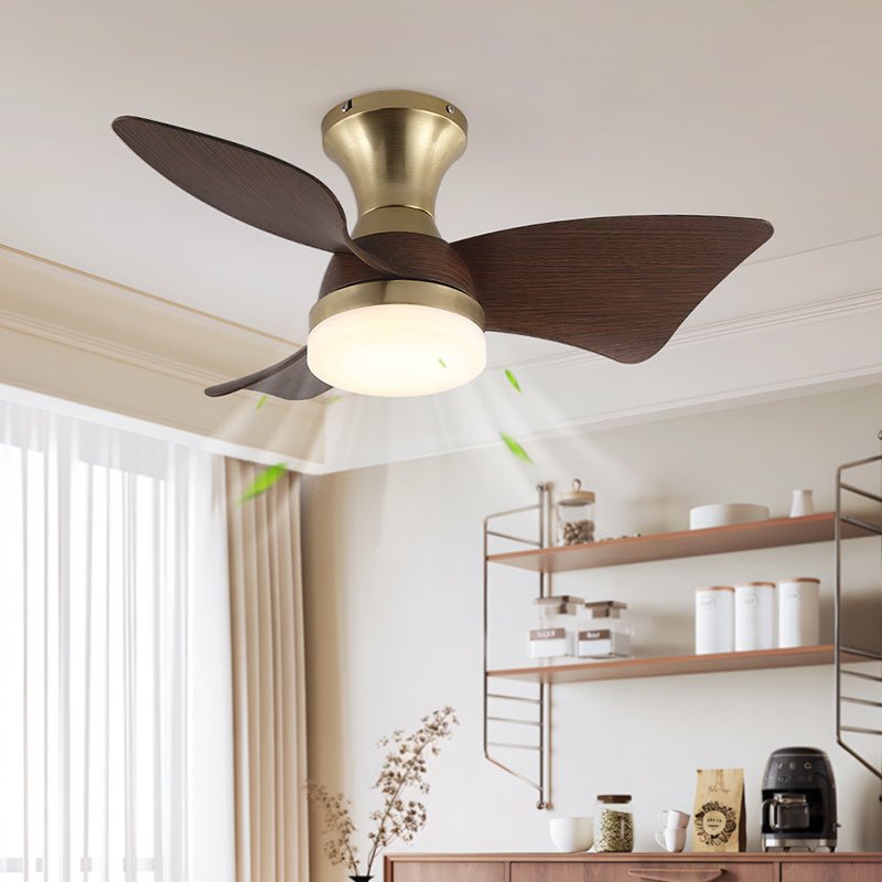 Modern Ceiling Fan with Lighting | Wood Grain | Ø55 cm �� Remote Control | 6 Speeds - Lamylie