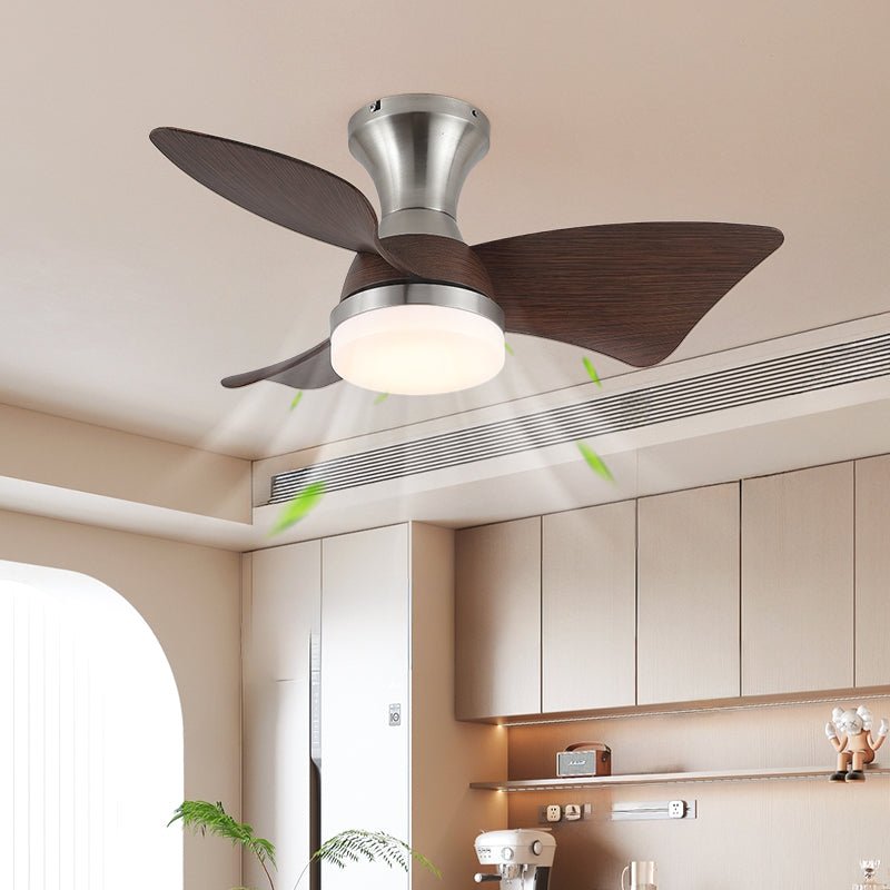 Modern Ceiling Fan with Lighting | Wood Grain | Ø55 cm �� Remote Control | 6 Speeds - Lamylie