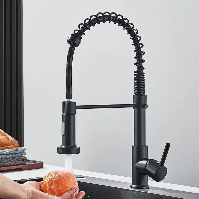Robinet de cuisine noir mat avec design pivotant à 360° - Lamylie