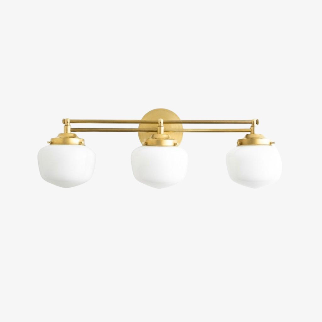 Globus-Wandlampe Klassische Badezimmer-Schulhausbeleuchtung Mattes Opalglas für Spiegel und Waschbecken - Lamylie