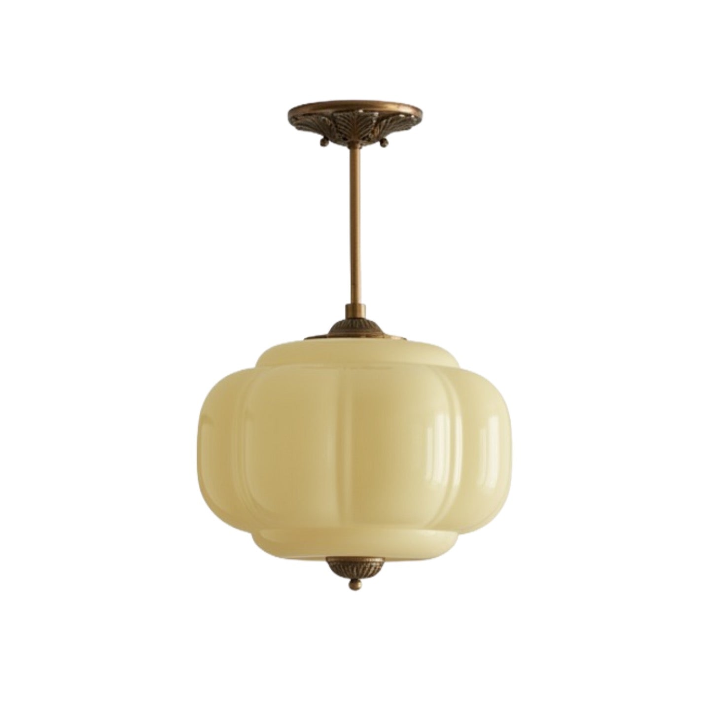 Vintage Milk Glass Pendant Lamp with Wavy Edge | Scandinavian Atmosphere Lighting for Kitchen and Bedroom - Lamylie