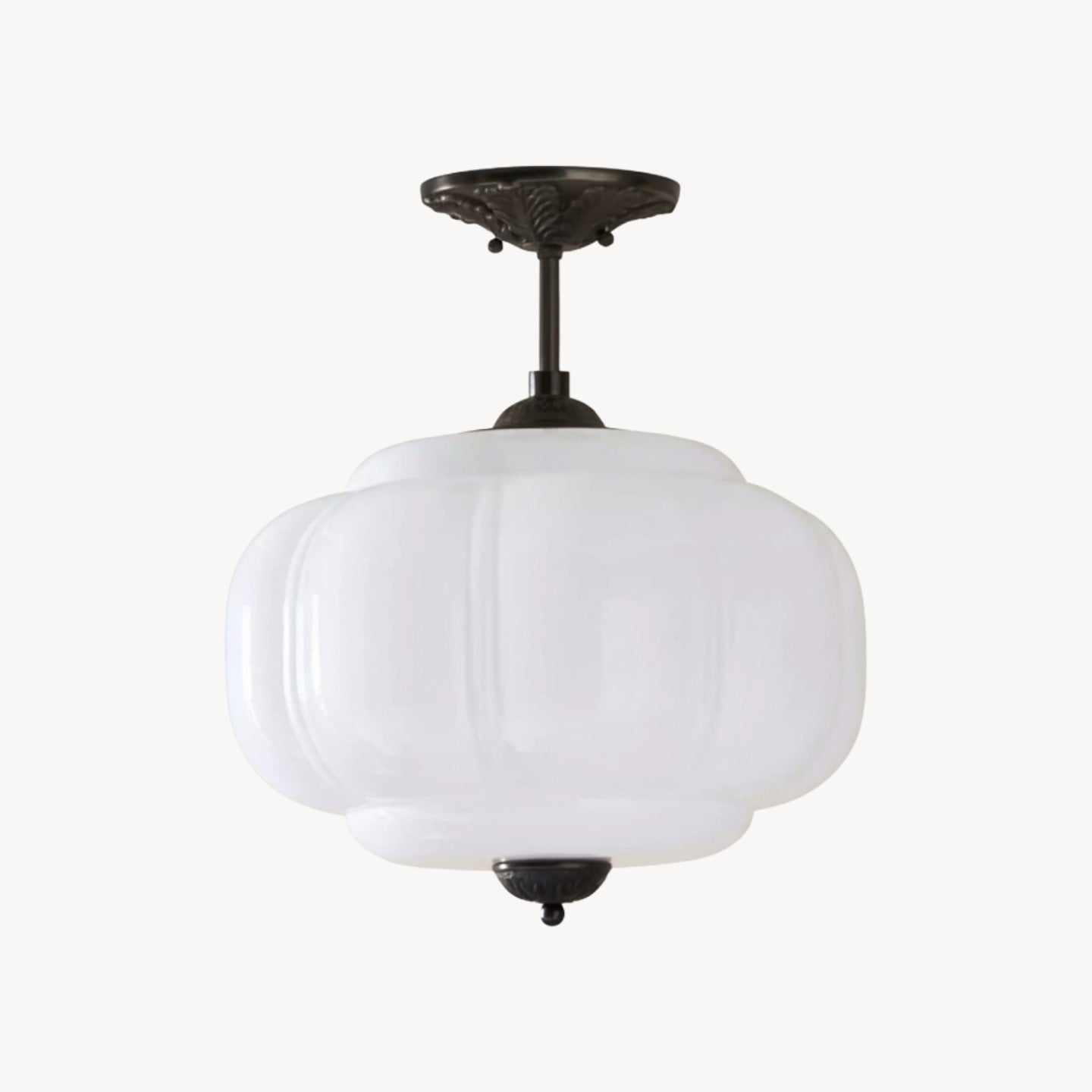 Vintage Milk Glass Pendant Lamp with Wavy Edge | Scandinavian Atmosphere Lighting for Kitchen and Bedroom - Lamylie