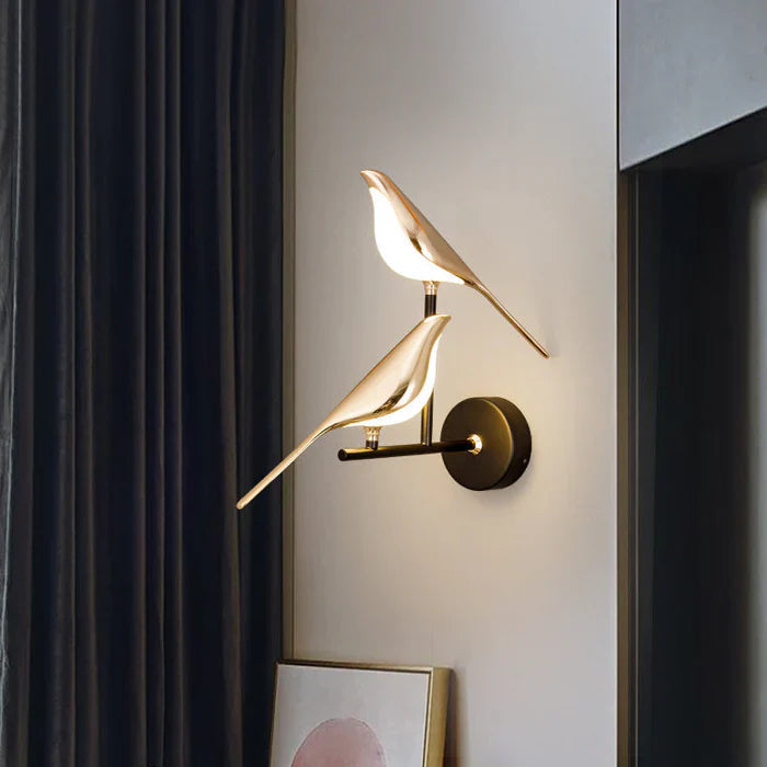 Bird Figurine Table Lamp with Gold Sculpture Accent - Lamylie