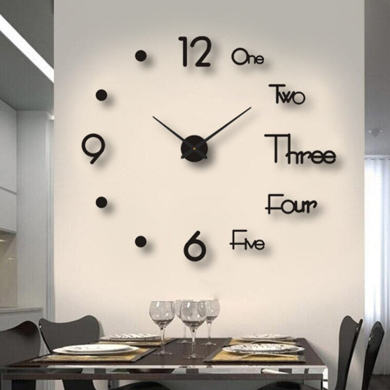 Modern Wall Clock Featuring 3D Raised Numbers Design - Lamylie