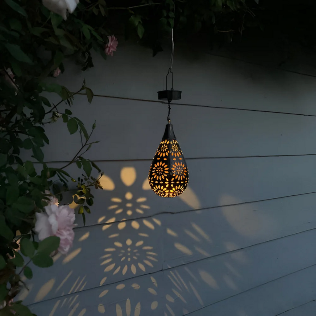 Black Stainless Steel Solar Garden Light with LED - Dusk to Dawn - Lamylie