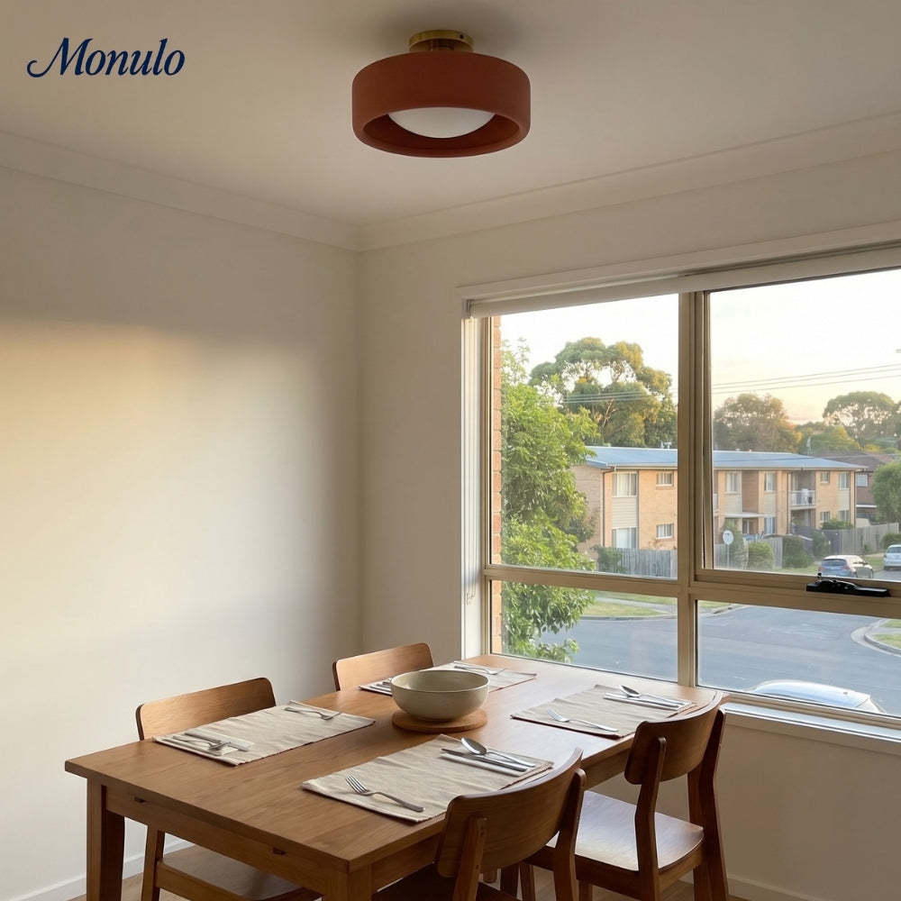 Porcelain Ceiling Lamp with Sleek Mounting | Modern Low Profile Lamp Ceramic Surface Lighting - Lamylie
