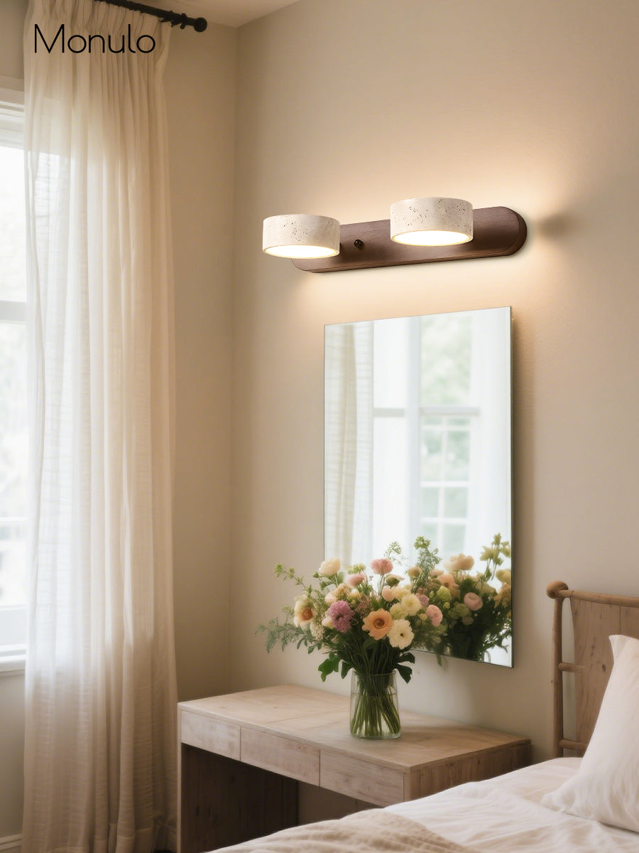 Wandleuchte mit mehreren Lichtpunkten Naturstein moderne Badezimmerbeleuchtung warmweiß kaltweiß 2-3-4 Lichter Steinleuchte - Lamylie